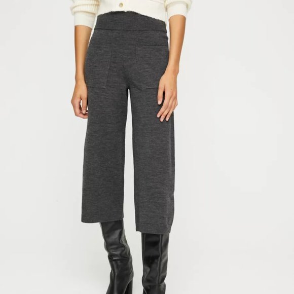 Wilfred Pants XSmall Merino Wool Wide Leg High Waisted Knit Crop Aritzia - Picture 3 of 3